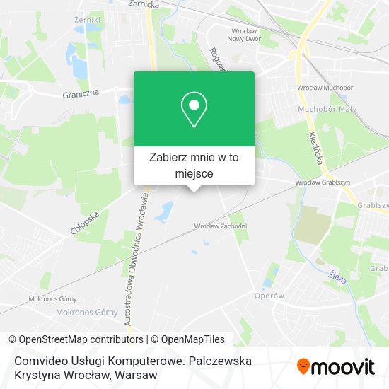 Mapa Comvideo Usługi Komputerowe. Palczewska Krystyna Wrocław