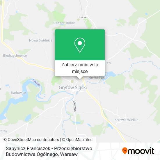 Mapa Sabynicz Franciszek - Przedsiębiorstwo Budownictwa Ogólnego