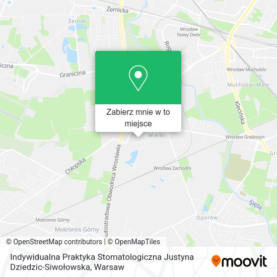 Mapa Indywidualna Praktyka Stomatologiczna Justyna Dziedzic-Siwołowska