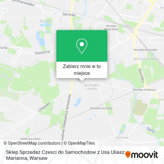 Mapa Sklep Sprzedaz Czesci do Samochodow z Usa Uliasz Marianna