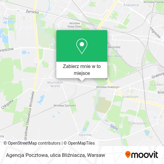 Mapa Agencja Pocztowa, ulica Bliźniacza