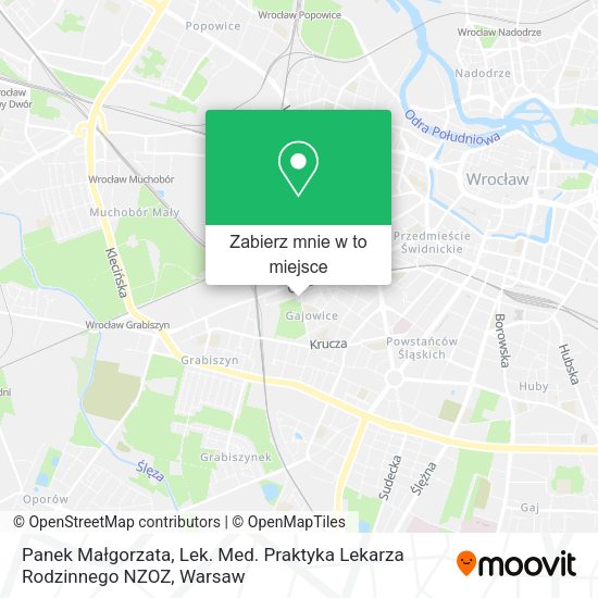 Mapa Panek Małgorzata, Lek. Med. Praktyka Lekarza Rodzinnego NZOZ