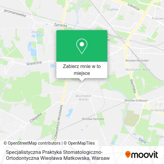 Mapa Specjalistyczna Praktyka Stomatologiczno-Ortodontyczna Wiesława Matkowska