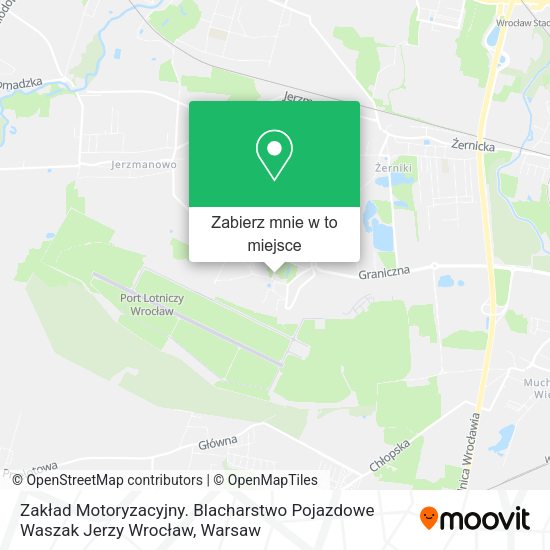 Mapa Zakład Motoryzacyjny. Blacharstwo Pojazdowe Waszak Jerzy Wrocław