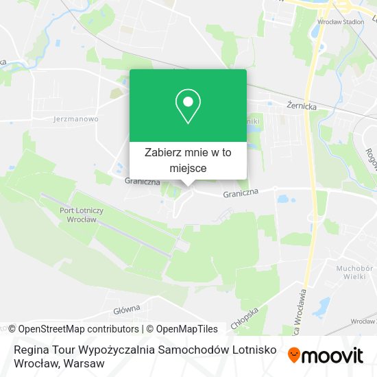 Mapa Regina Tour Wypożyczalnia Samochodów Lotnisko Wrocław