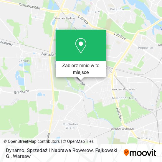Mapa Dynamo. Sprzedaż i Naprawa Rowerów. Fajkowski G.