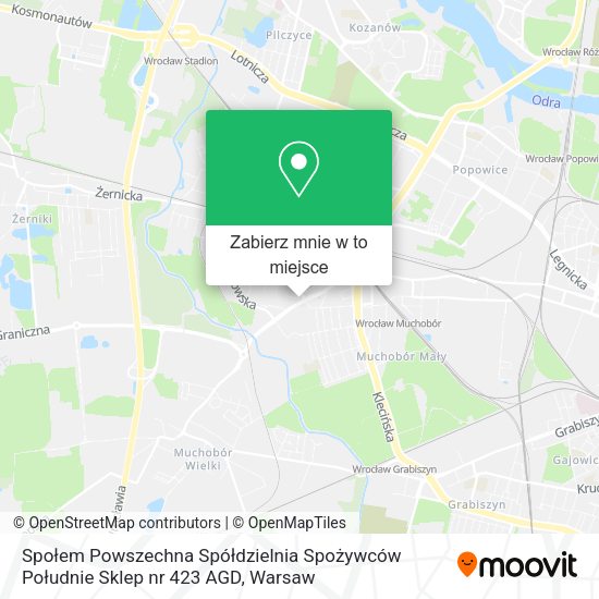 Mapa Społem Powszechna Spółdzielnia Spożywców Południe Sklep nr 423 AGD