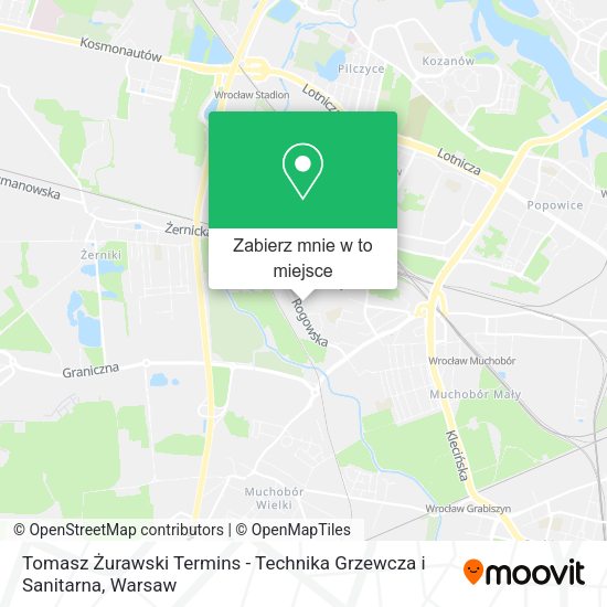 Mapa Tomasz Żurawski Termins - Technika Grzewcza i Sanitarna