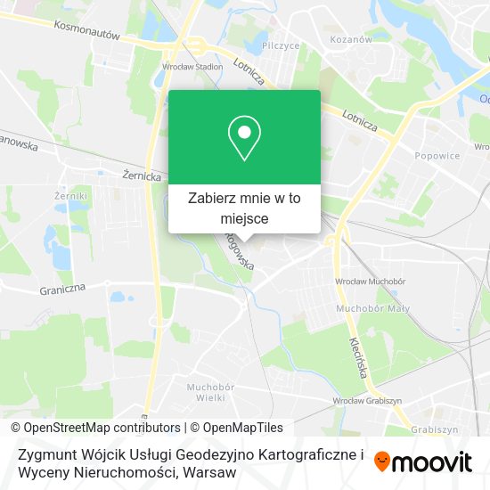 Mapa Zygmunt Wójcik Usługi Geodezyjno Kartograficzne i Wyceny Nieruchomości