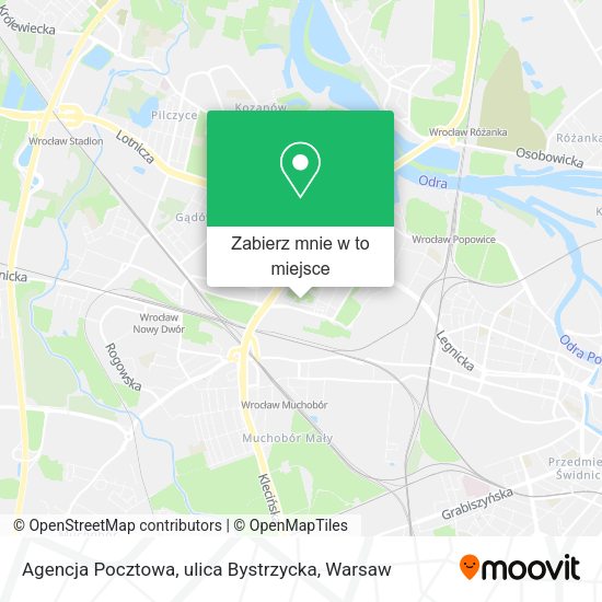 Mapa Agencja Pocztowa, ulica Bystrzycka