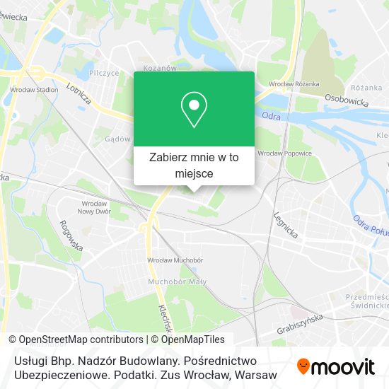 Mapa Usługi Bhp. Nadzór Budowlany. Pośrednictwo Ubezpieczeniowe. Podatki. Zus Wrocław