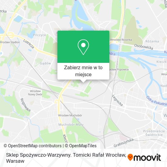 Mapa Sklep Spożywczo-Warzywny. Tomicki Rafał Wrocław