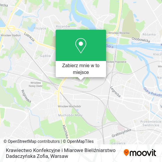 Mapa Krawiectwo Konfekcyjne i Miarowe Bieliźniarstwo Dadaczyńska Zofia