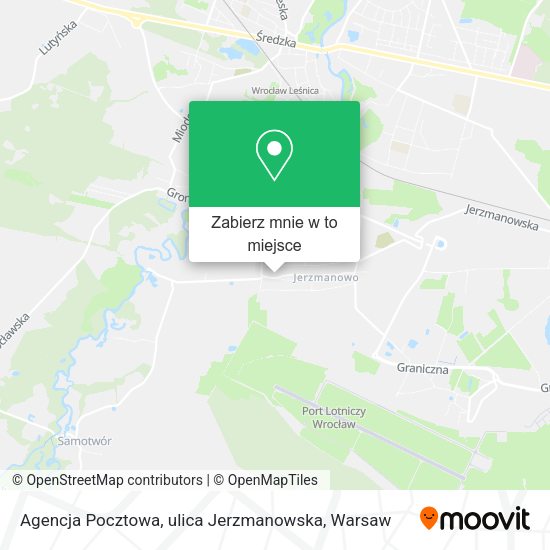 Mapa Agencja Pocztowa, ulica Jerzmanowska