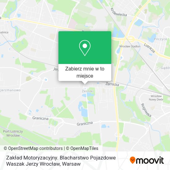 Mapa Zakład Motoryzacyjny. Blacharstwo Pojazdowe Waszak Jerzy Wrocław