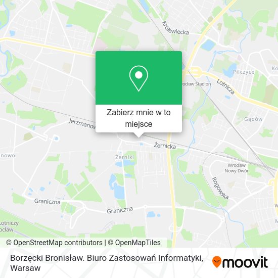 Mapa Borzęcki Bronisław. Biuro Zastosowań Informatyki