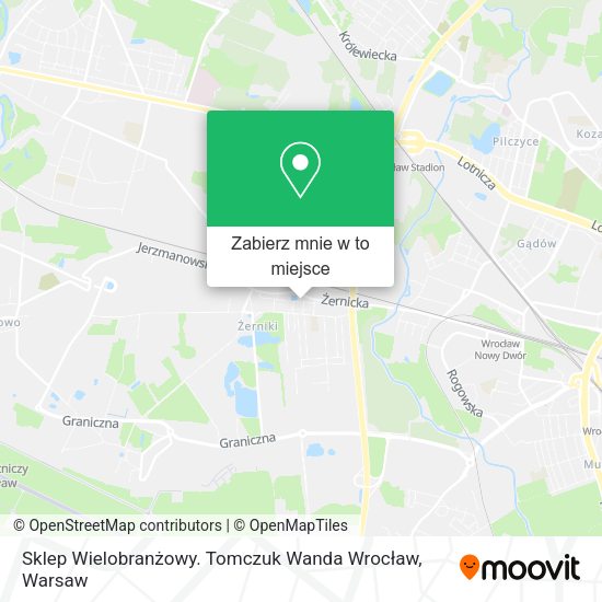 Mapa Sklep Wielobranżowy. Tomczuk Wanda Wrocław