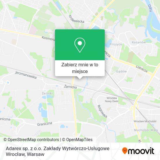 Mapa Adarex sp. z o.o. Zakłady Wytwórczo-Usługowe Wrocław