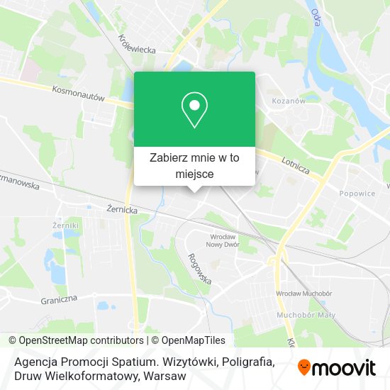 Mapa Agencja Promocji Spatium. Wizytówki, Poligrafia, Druw Wielkoformatowy