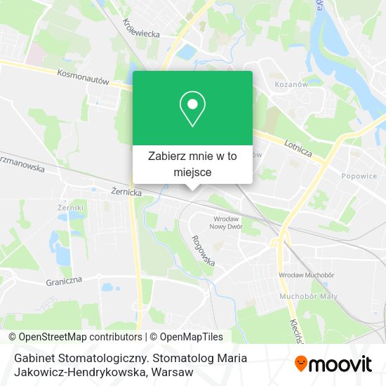 Mapa Gabinet Stomatologiczny. Stomatolog Maria Jakowicz-Hendrykowska