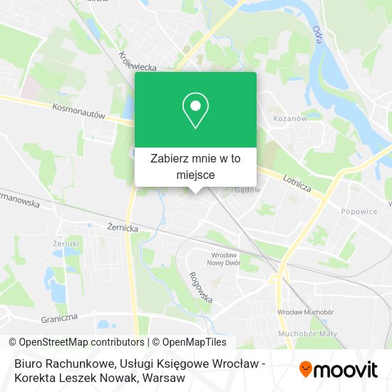 Mapa Biuro Rachunkowe, Usługi Księgowe Wrocław - Korekta Leszek Nowak