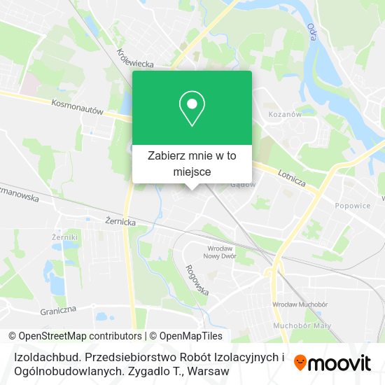 Mapa Izoldachbud. Przedsiebiorstwo Robót Izolacyjnych i Ogólnobudowlanych. Zygadlo T.