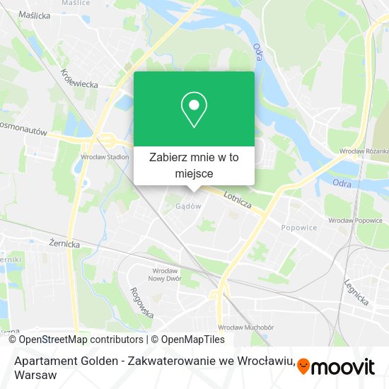 Mapa Apartament Golden - Zakwaterowanie we Wrocławiu