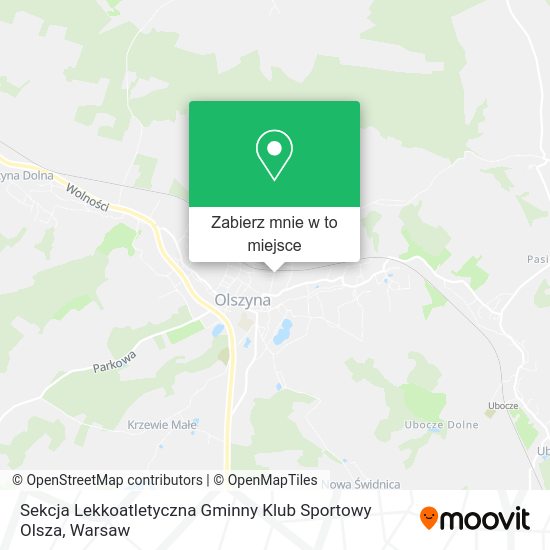 Mapa Sekcja Lekkoatletyczna Gminny Klub Sportowy Olsza