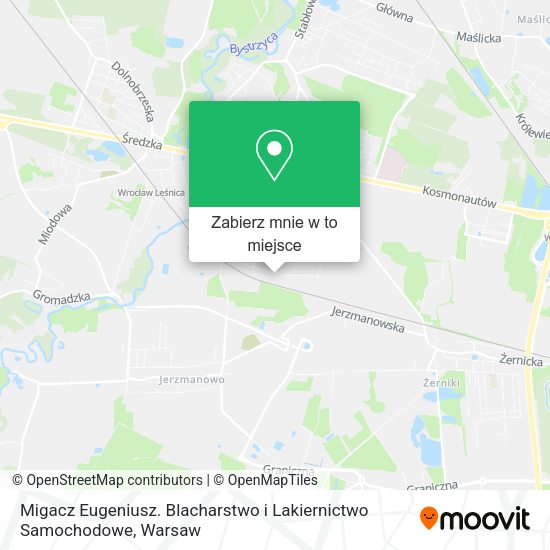 Mapa Migacz Eugeniusz. Blacharstwo i Lakiernictwo Samochodowe