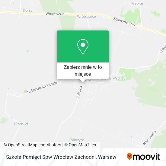 Mapa Szkoła Pamięci Spw Wrocław Zachodni