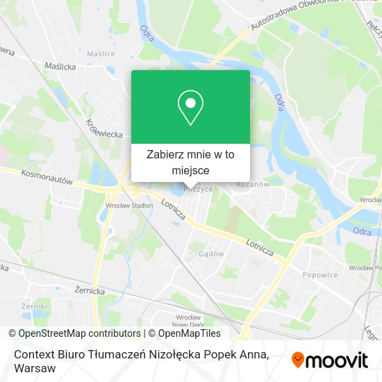 Mapa Context Biuro Tłumaczeń Nizołęcka Popek Anna