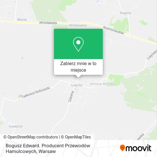 Mapa Bogusz Edward. Producent Przewodów Hamulcowych