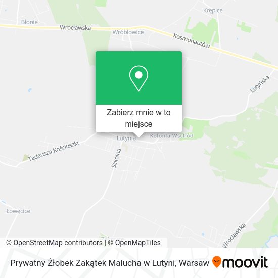 Mapa Prywatny Żłobek Zakątek Malucha w Lutyni