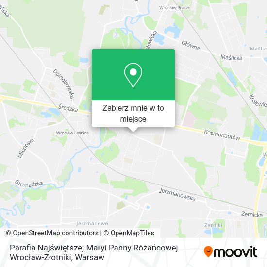 Mapa Parafia Najświętszej Maryi Panny Różańcowej Wrocław-Złotniki