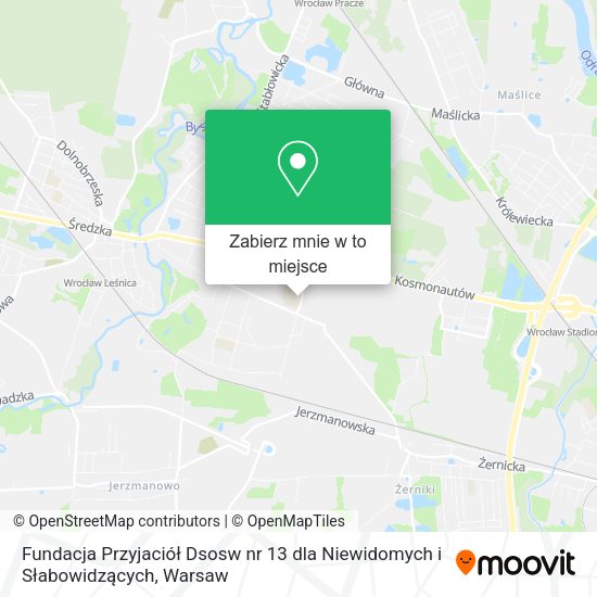 Mapa Fundacja Przyjaciół Dsosw nr 13 dla Niewidomych i Słabowidzących