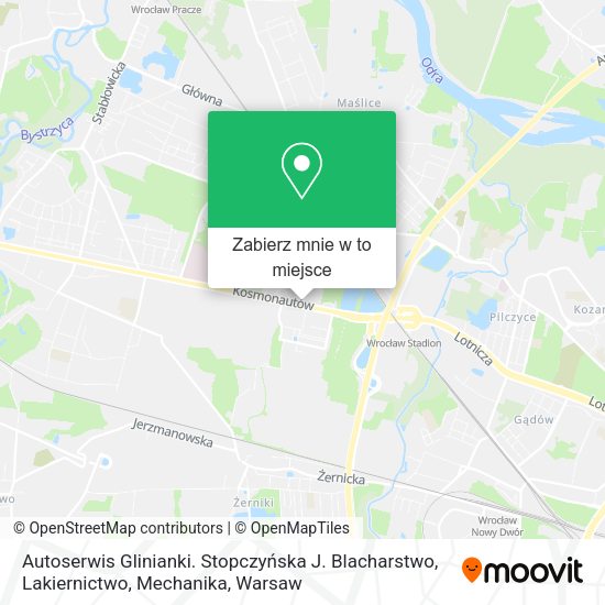 Mapa Autoserwis Glinianki. Stopczyńska J. Blacharstwo, Lakiernictwo, Mechanika