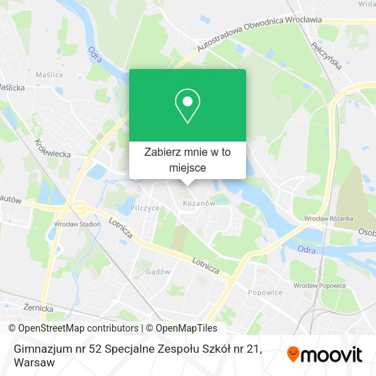 Mapa Gimnazjum nr 52 Specjalne Zespołu Szkół nr 21