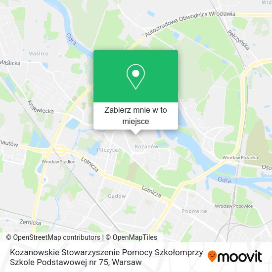 Mapa Kozanowskie Stowarzyszenie Pomocy Szkołomprzy Szkole Podstawowej nr 75