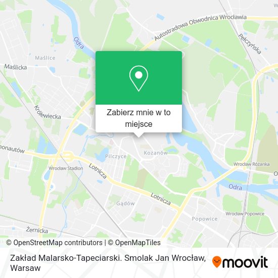 Mapa Zakład Malarsko-Tapeciarski. Smolak Jan Wrocław