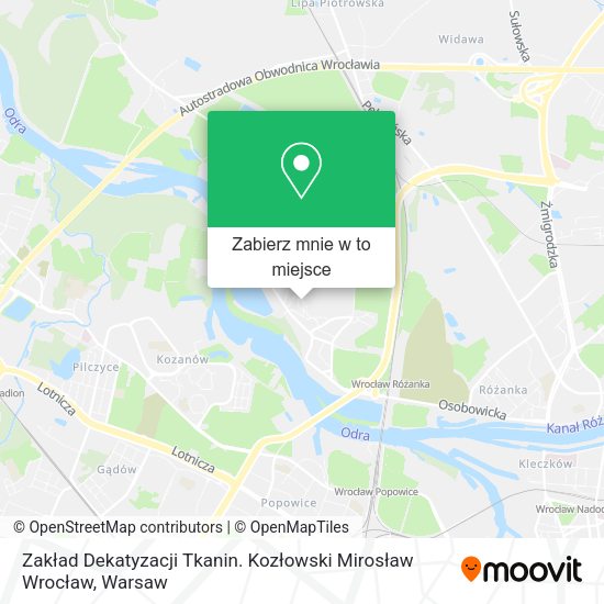 Mapa Zakład Dekatyzacji Tkanin. Kozłowski Mirosław Wrocław