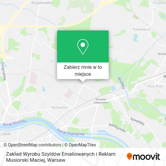 Mapa Zakład Wyrobu Szyldów Emaliowanych i Reklam Musiorski Maciej