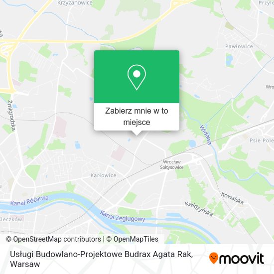 Mapa Usługi Budowlano-Projektowe Budrax Agata Rak