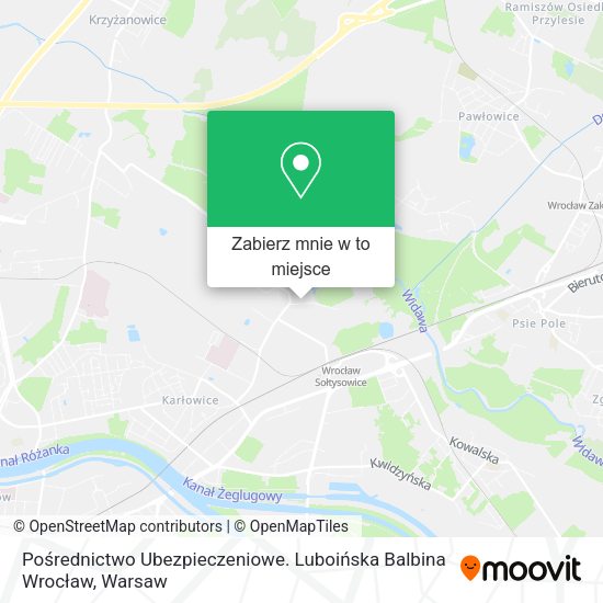 Mapa Pośrednictwo Ubezpieczeniowe. Luboińska Balbina Wrocław