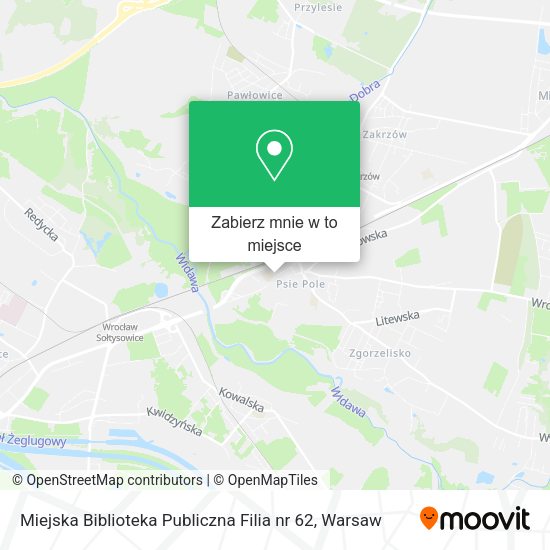 Mapa Miejska Biblioteka Publiczna Filia nr 62