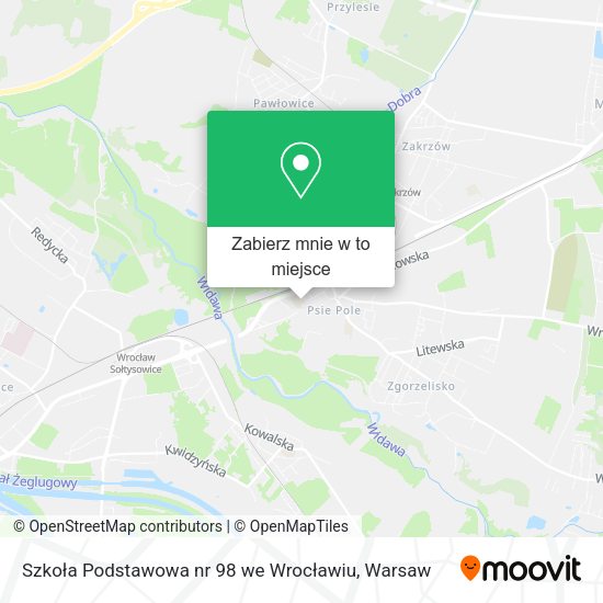 Mapa Szkoła Podstawowa nr 98 we Wrocławiu