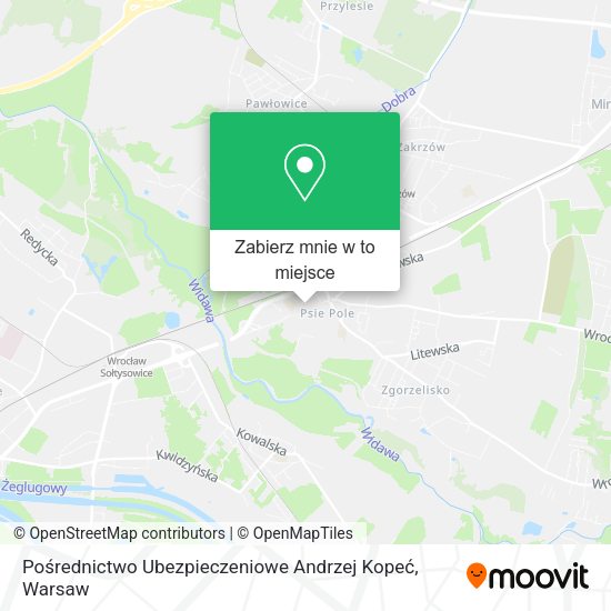 Mapa Pośrednictwo Ubezpieczeniowe Andrzej Kopeć