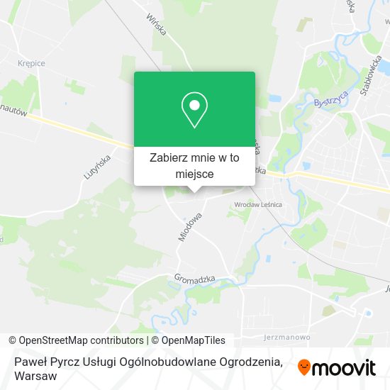 Mapa Paweł Pyrcz Usługi Ogólnobudowlane Ogrodzenia