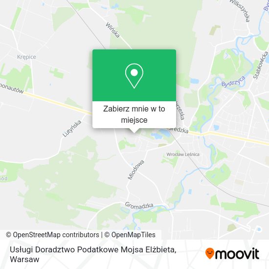 Mapa Usługi Doradztwo Podatkowe Mojsa Elżbieta