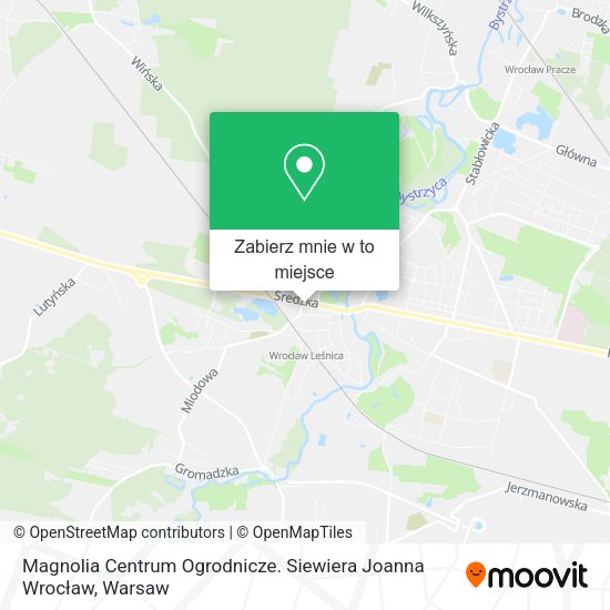 Mapa Magnolia Centrum Ogrodnicze. Siewiera Joanna Wrocław