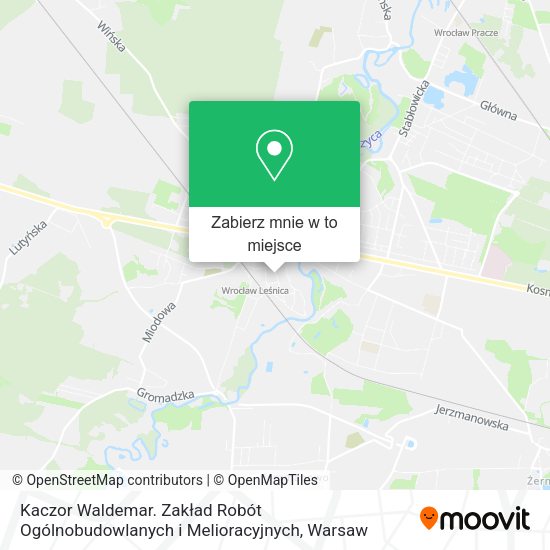 Mapa Kaczor Waldemar. Zakład Robót Ogólnobudowlanych i Melioracyjnych